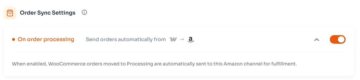 WooCommerce Amazon Integration - Order sync settings FBM