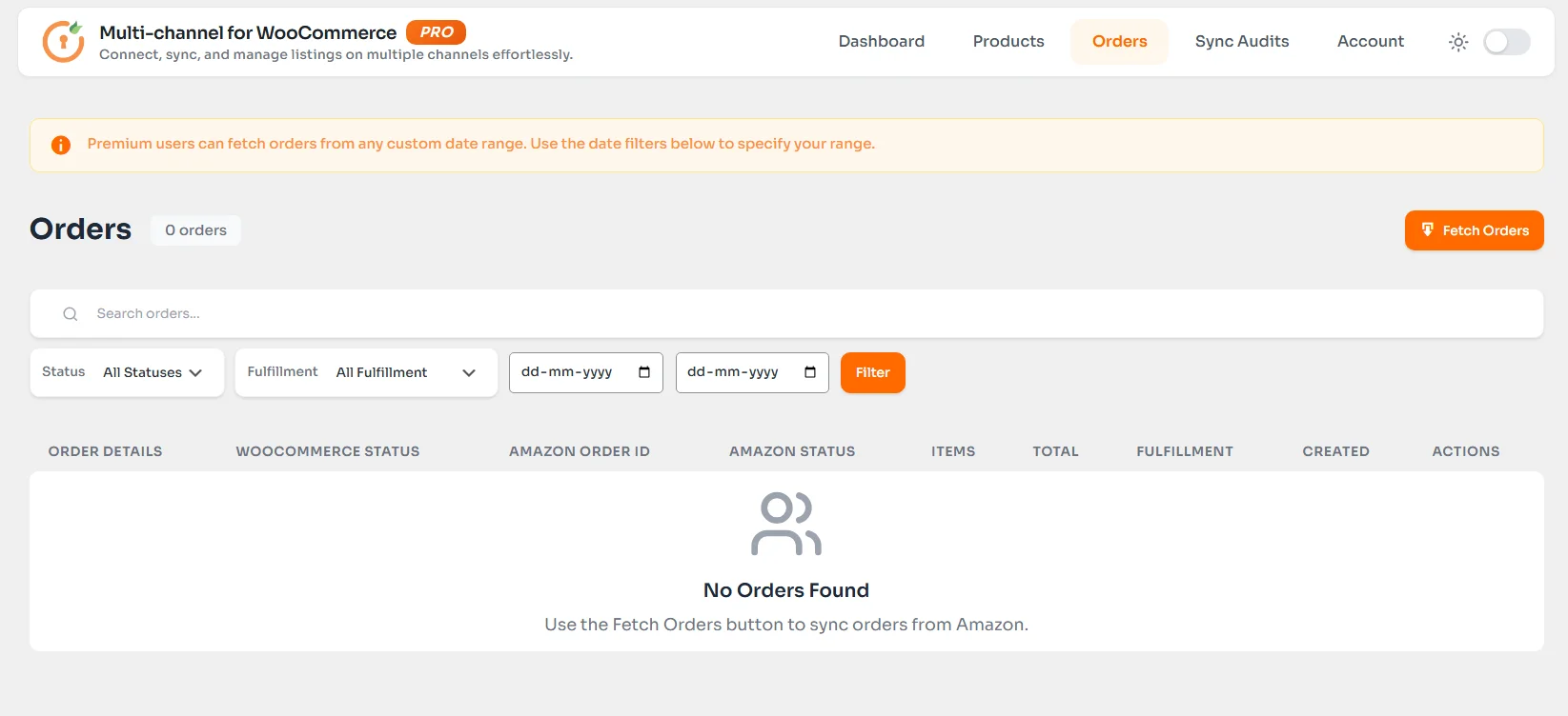WooCommerce Amazon Integration - Orders displayed