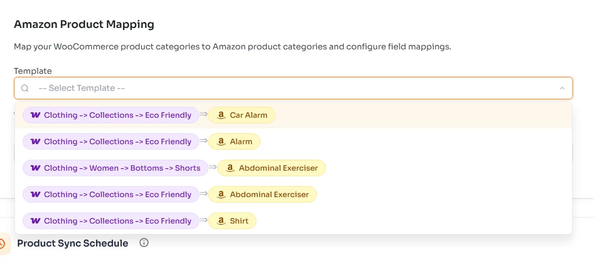 WooCommerce Amazon Integration - Amazon product mapping