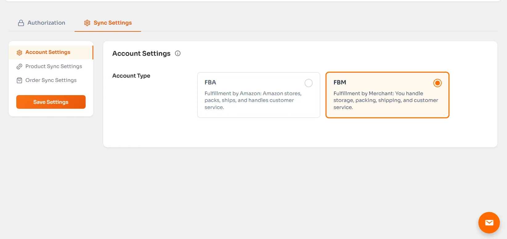 WooCommerce Amazon Integration - Select account type