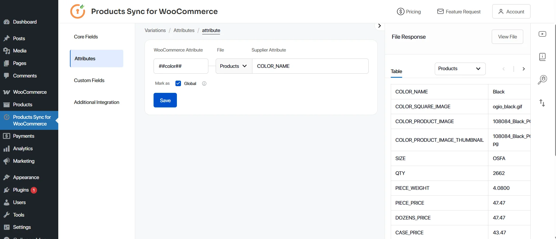 WooCommerce product sync plugin - start sync