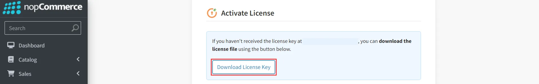 nopCommerce - Download License Key