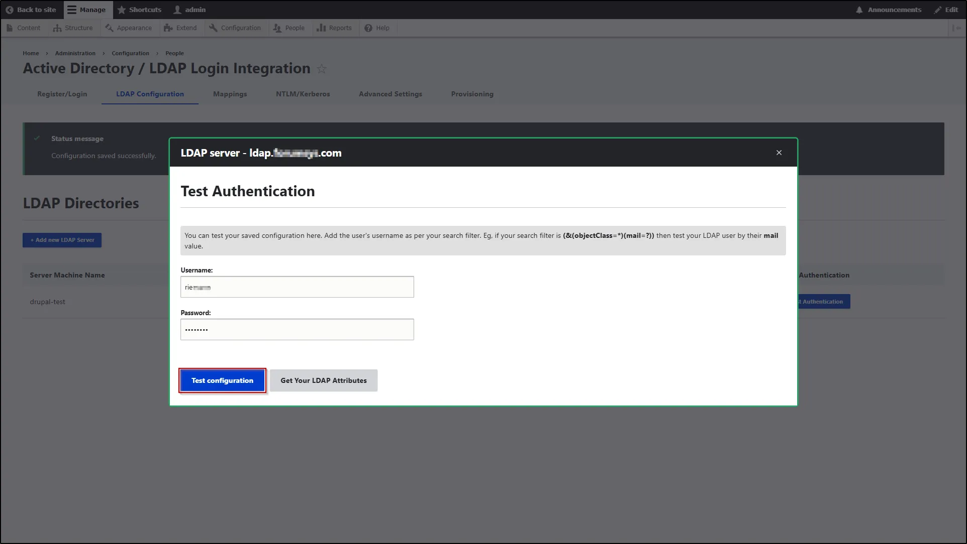 Drupal-LDAP-Click-Test-Configuration