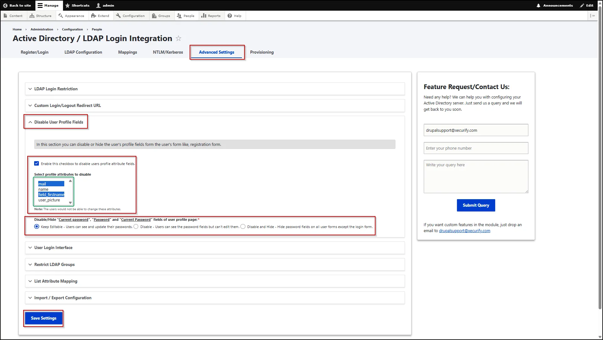 Drupal-LDAP-Disable-User-Profile-Fields
