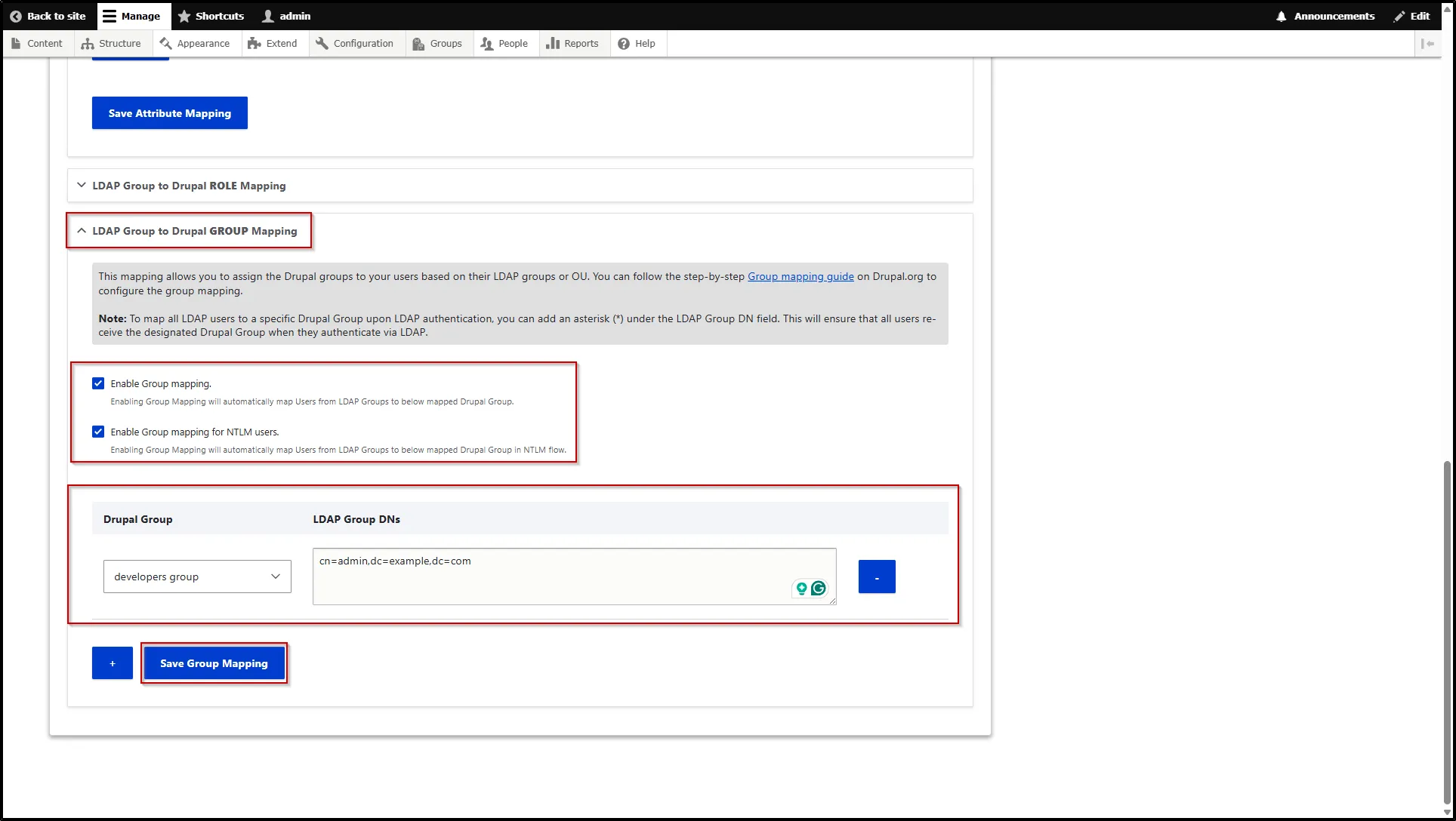Drupal-LDAP-Group-Mapping
