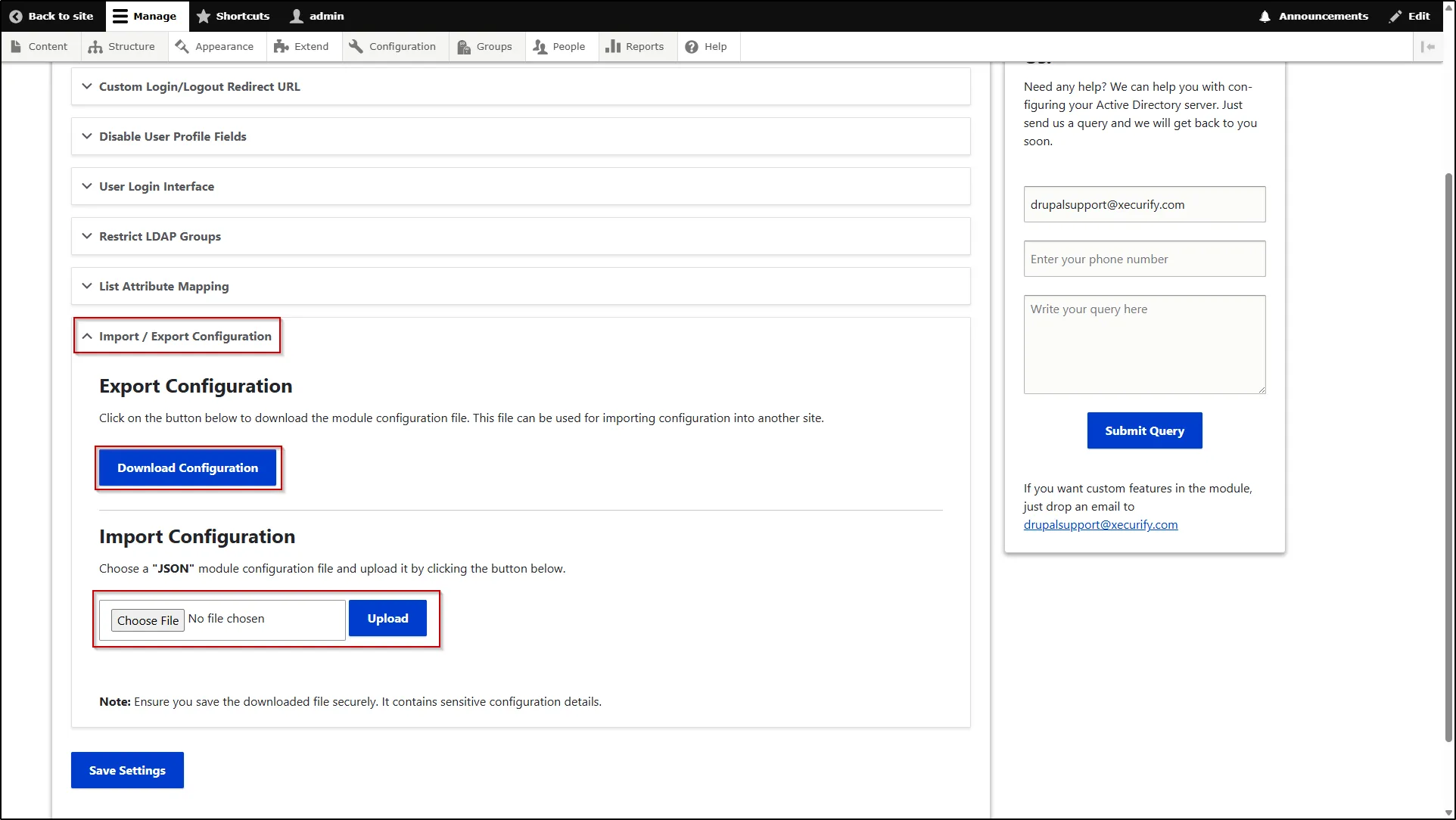 Drupal-LDAP-Import-Export-Configuration