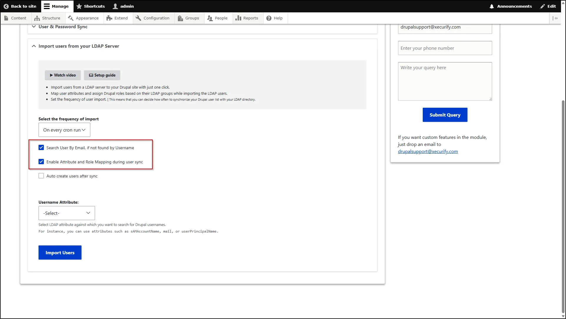 Drupal-LDAP-Provisioning-Import-Users-Search-User-By-Email