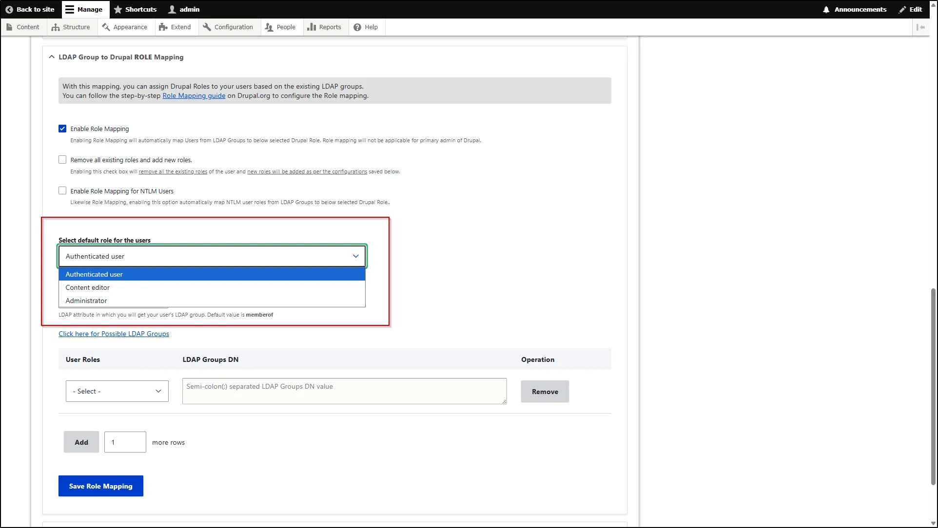 Drupal-LDAP-Role-Mapping-Default-Role