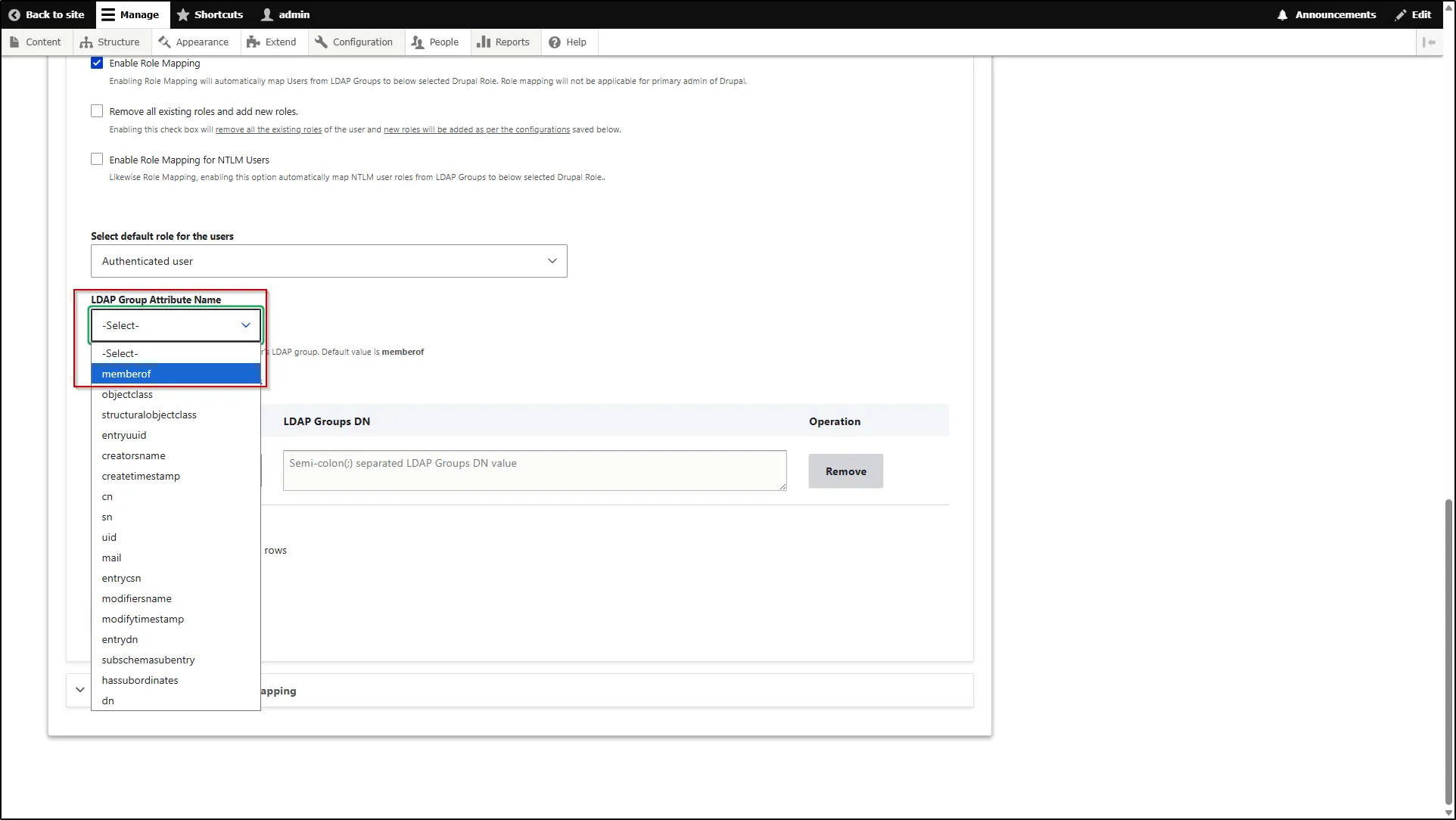 Drupal-LDAP-Role-Mapping-LDAP-Group-Attribute-Name