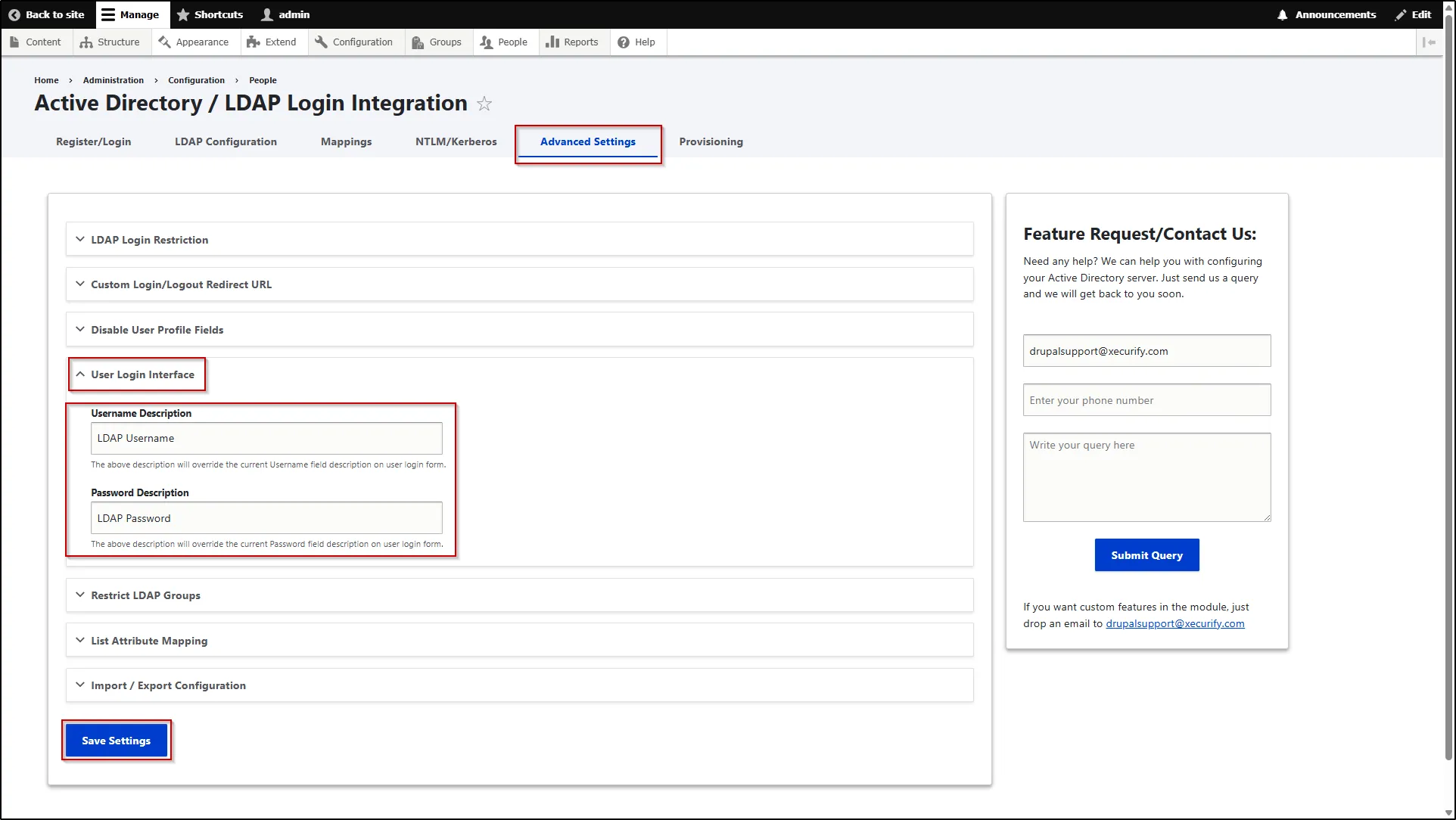 Drupal-LDAP-User-Login-Interface