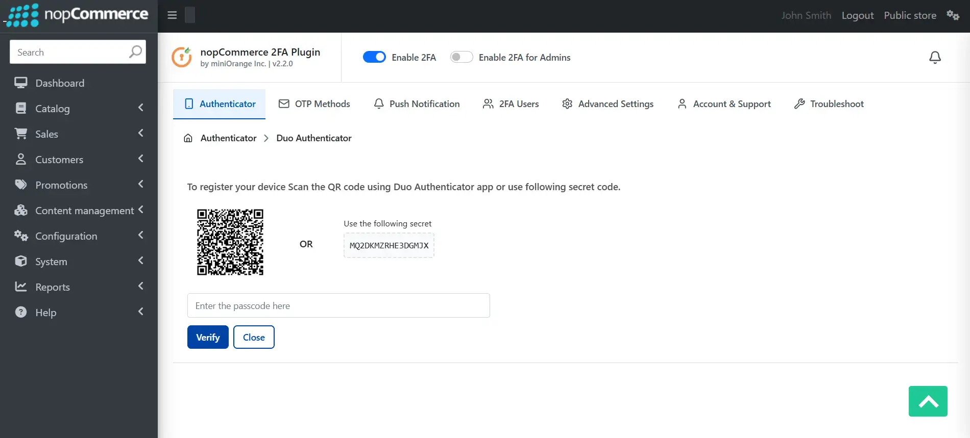 Duo Authenticator Dashboard
