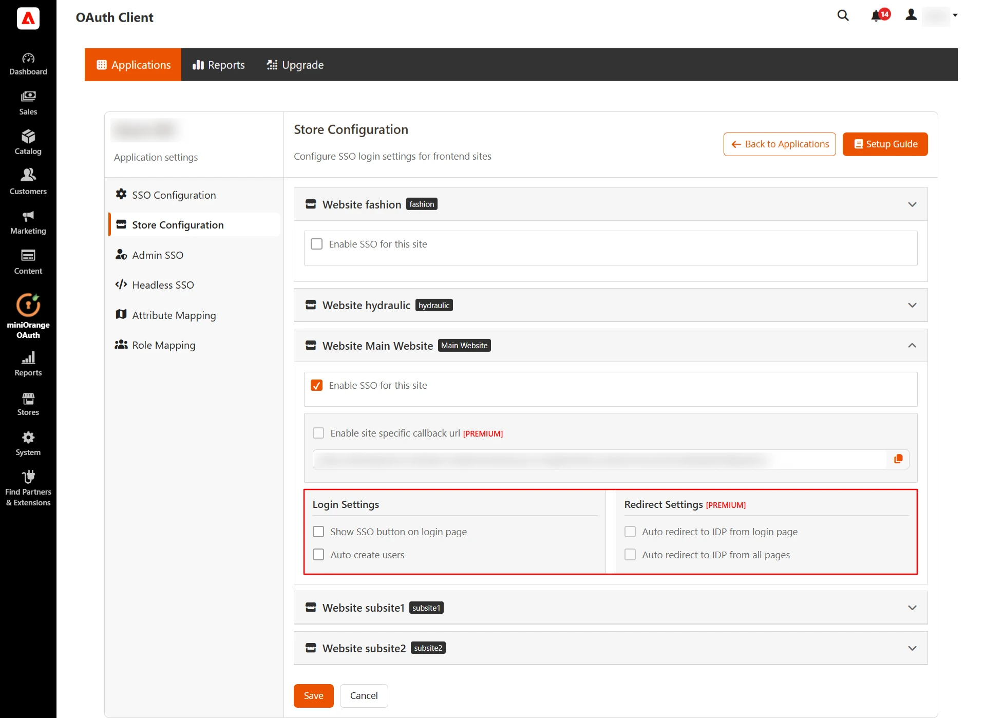 Adobe Commerce OAuth Client  SSO | Login page