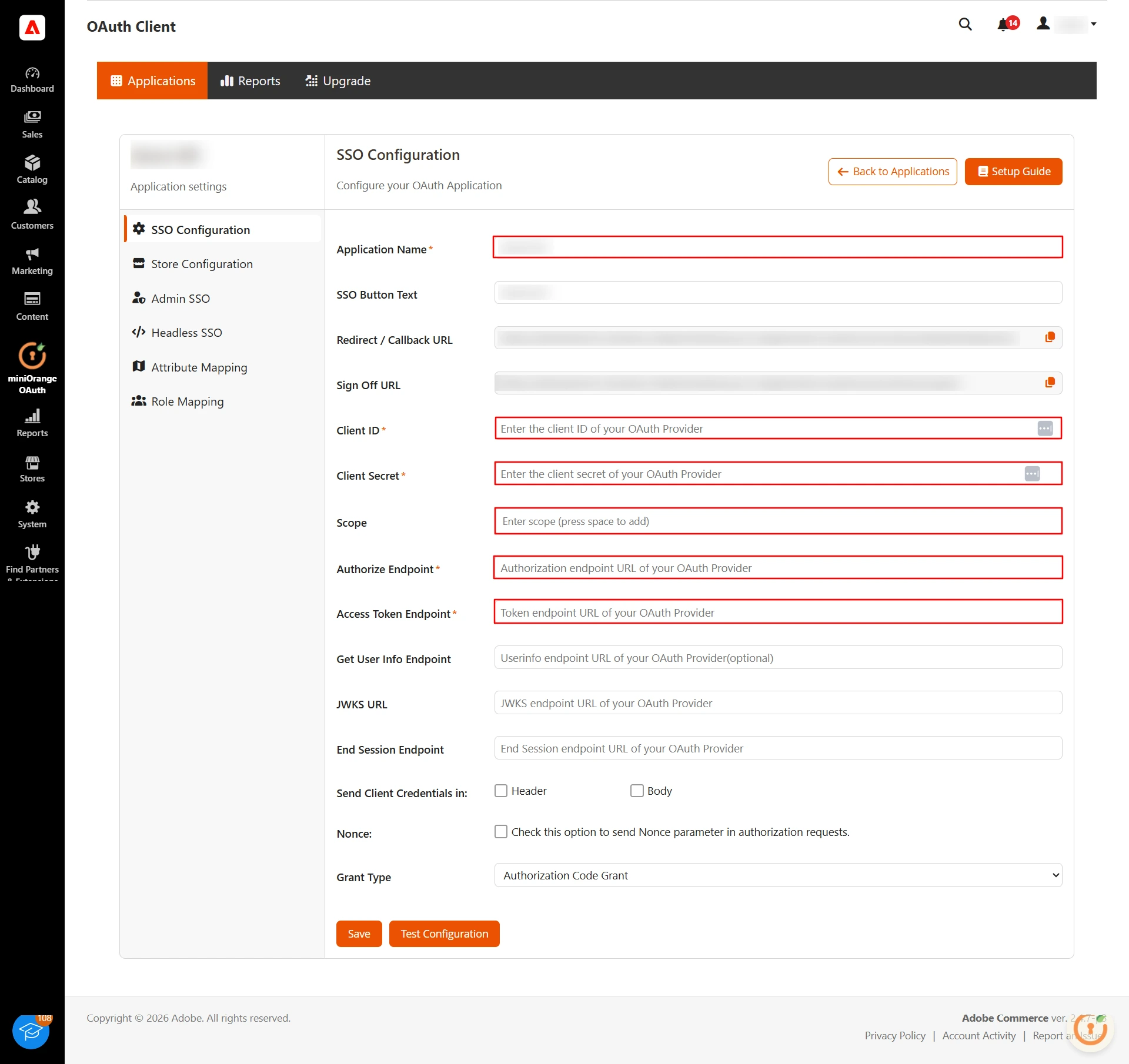 Adobe Commerce Azure AD SSO - Login | Adobe Commerce Azure AD SSO - Save settings