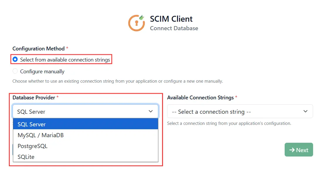 ASP.NET SCIM Client - Database Provider