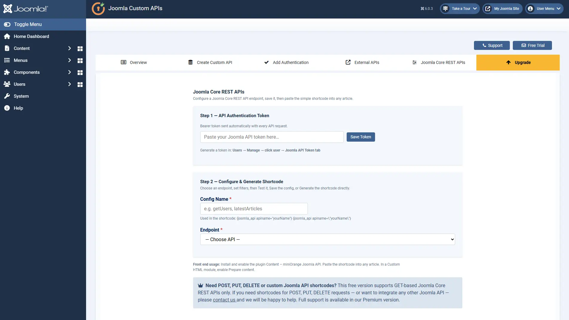 Configure External API