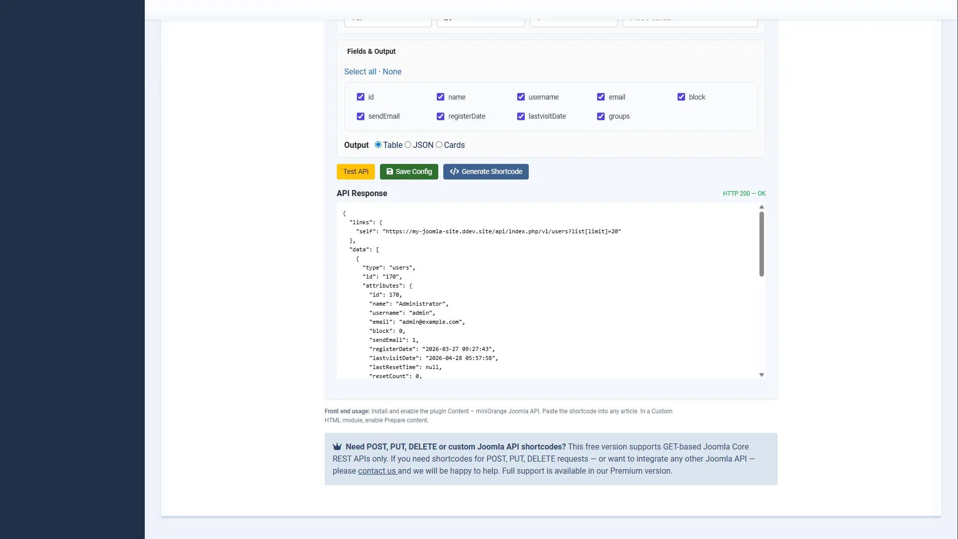 Configure External API