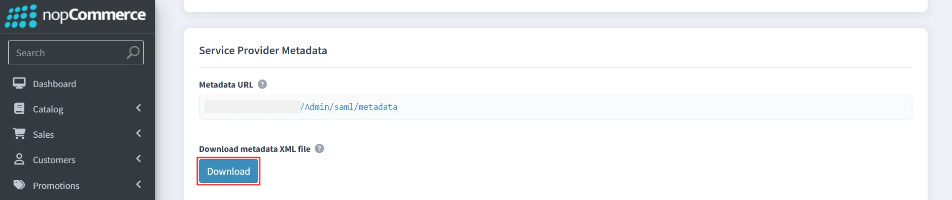 nopCommerce - Metadata url and download option