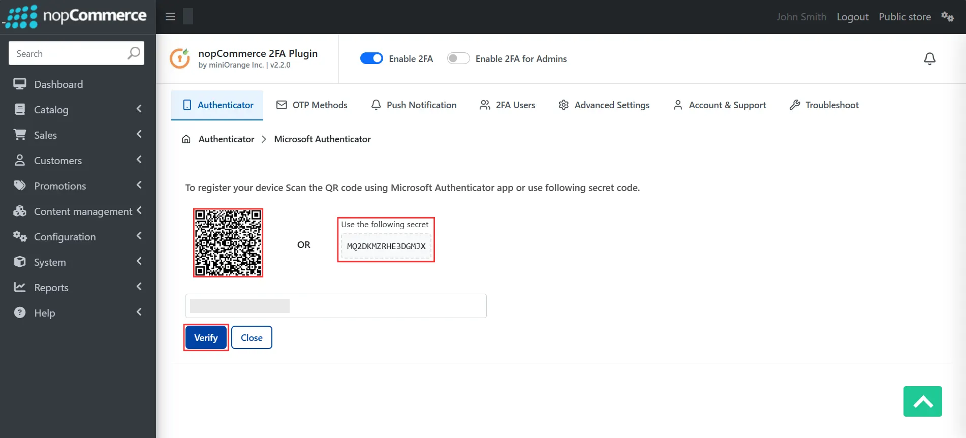 Microsoft Authenticator - Scan QR Code