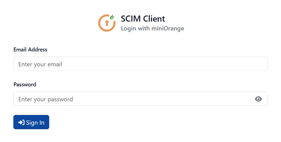 ASP.NET SCIM Client - Login Page