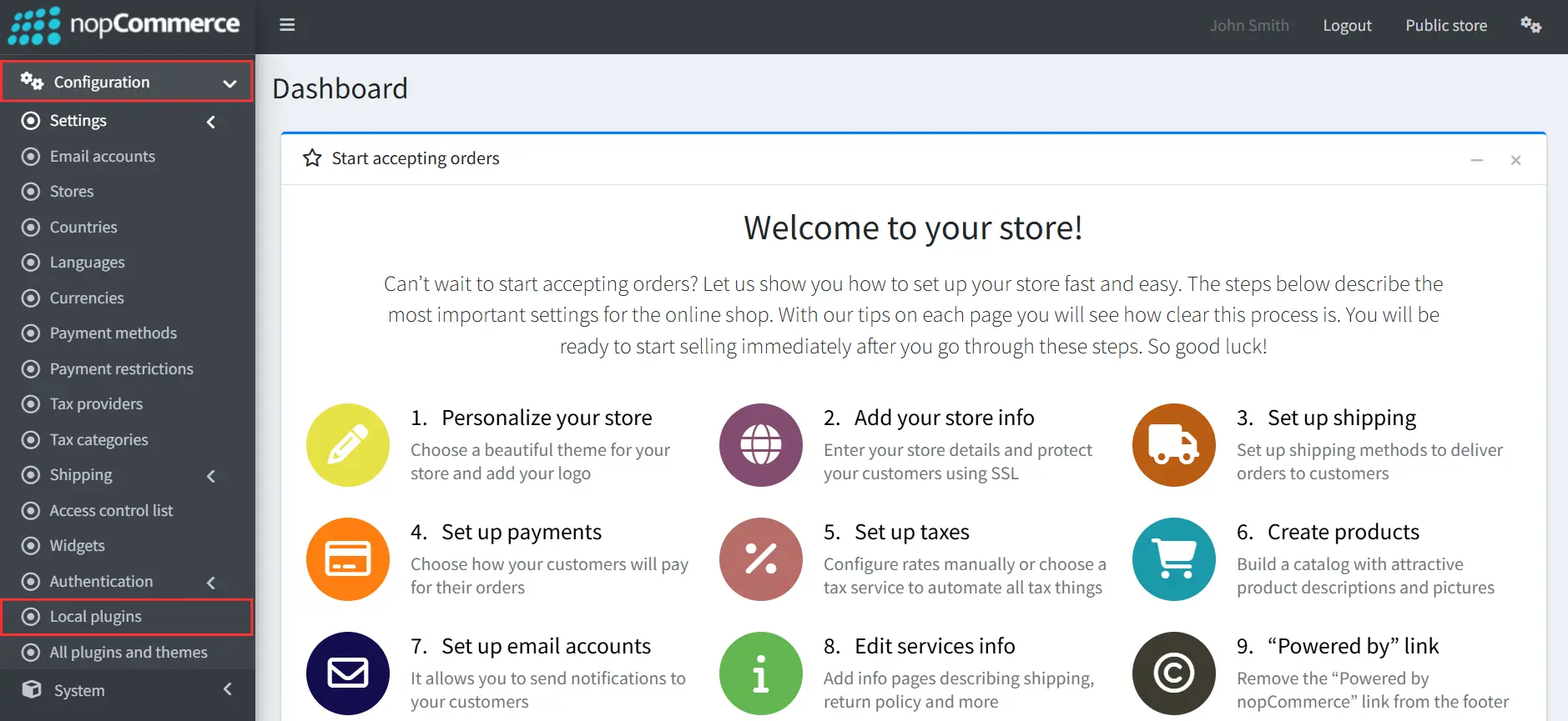 nopCommerce Configuration Tab