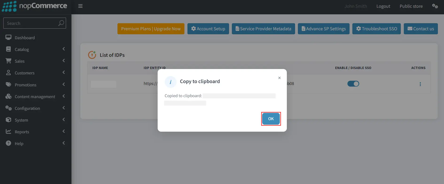 nopCommerce - Copy SSO Link