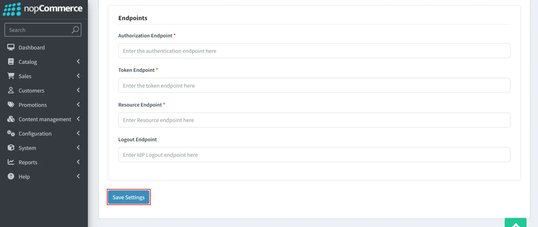 nopCommerce Oauth- Endpoints