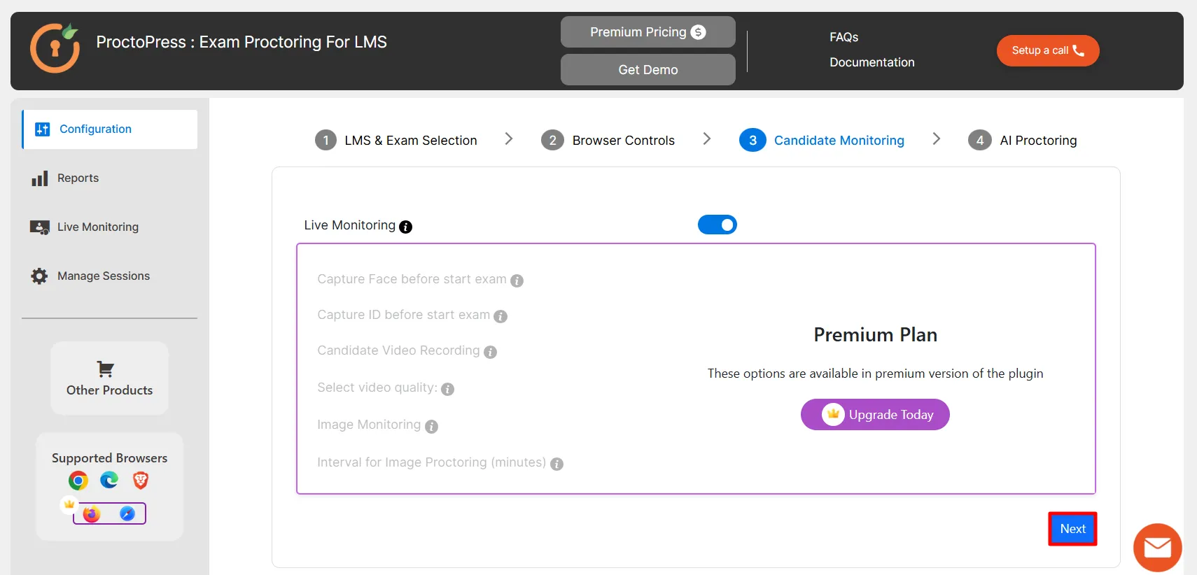 Online Exam Proctoring Plugin - Candidate Monitoring