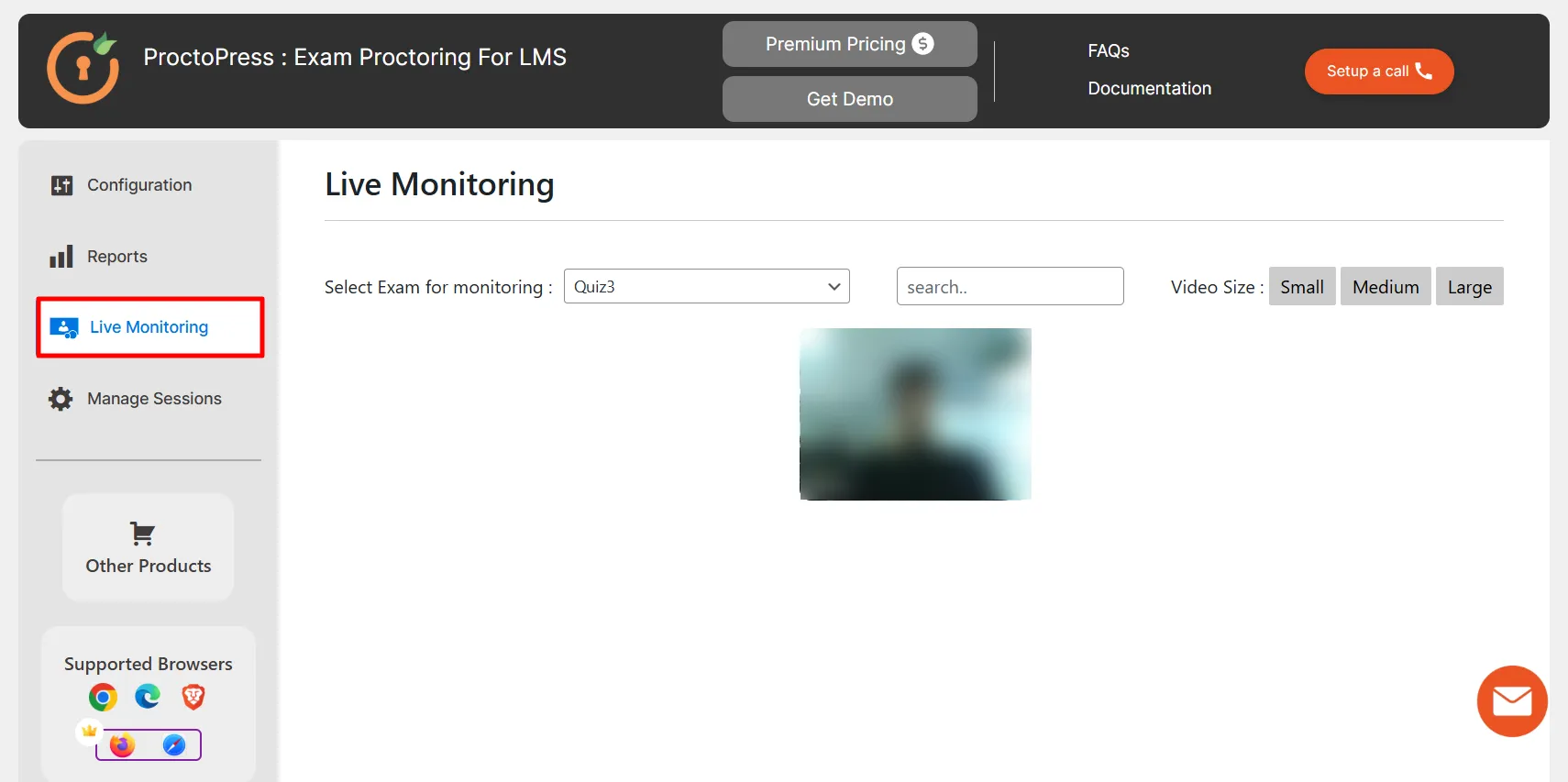 Online Exam Proctoring Plugin - Live Monitoring