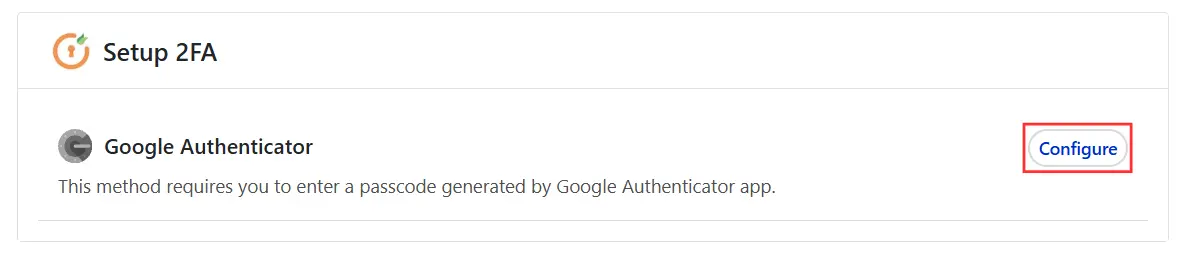 configure Google Authenticator