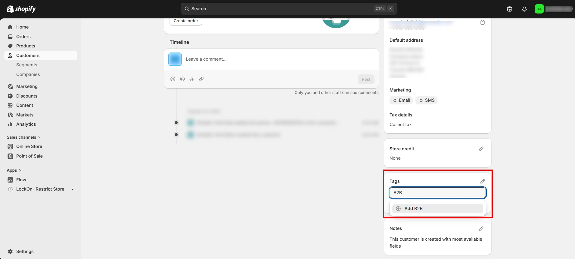 Add Customer Tags in Shopify