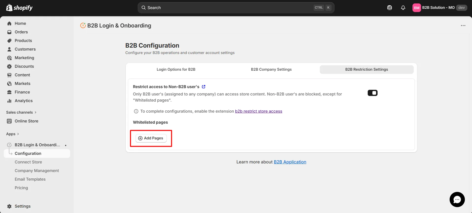 Add pages for whitelist