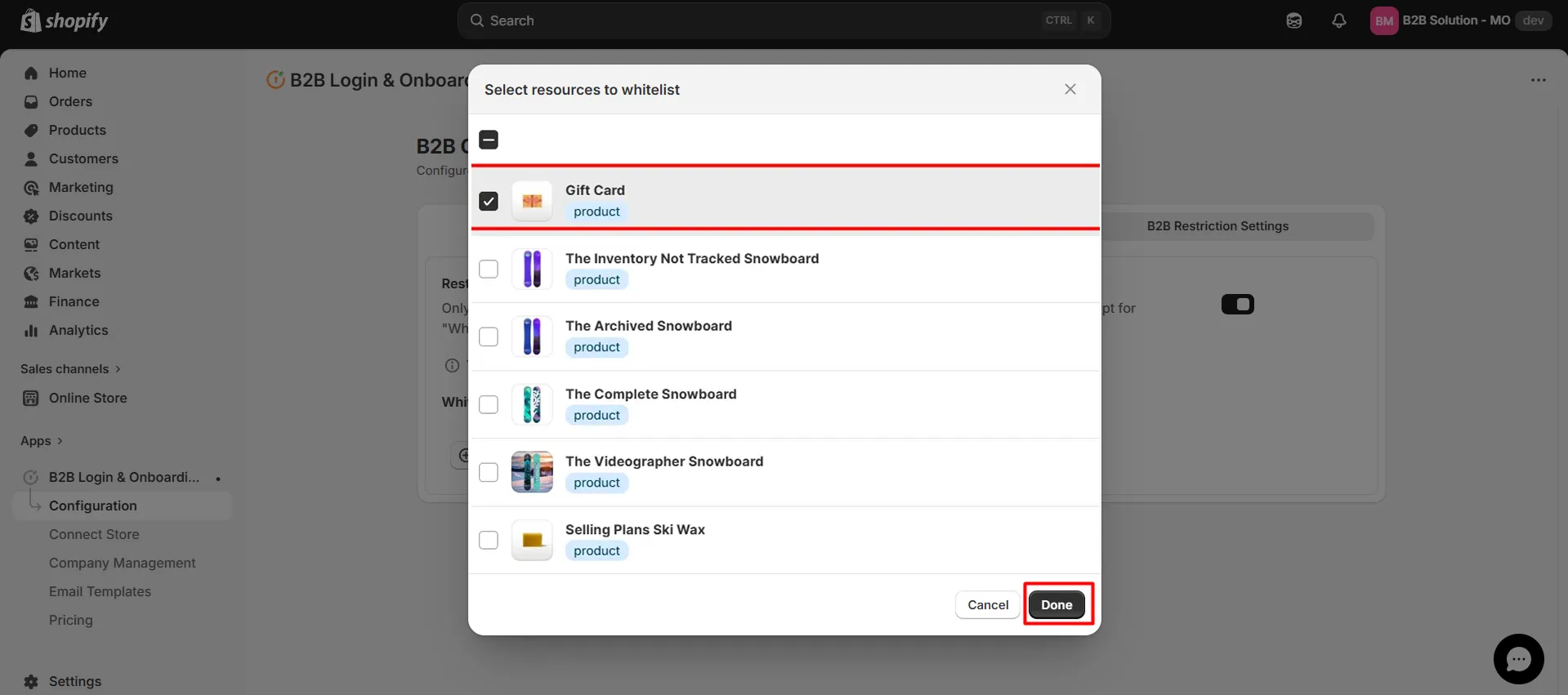Select whitelist pages