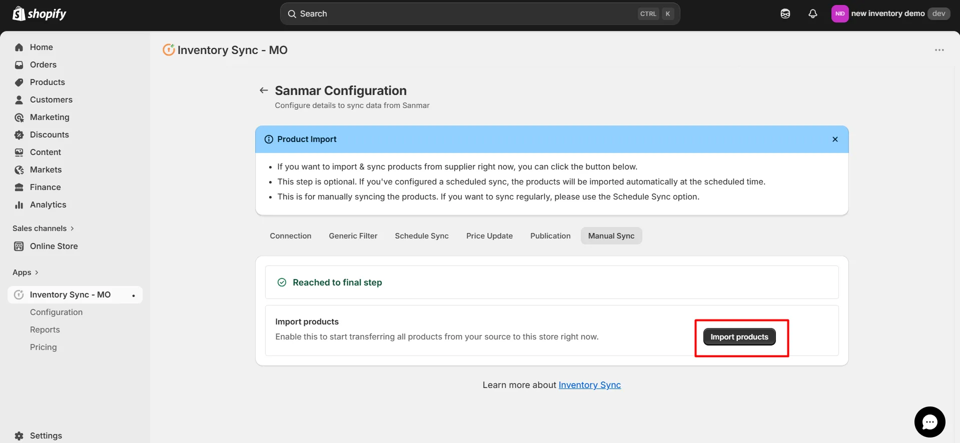 Shopify SanMar Integration - Import Products