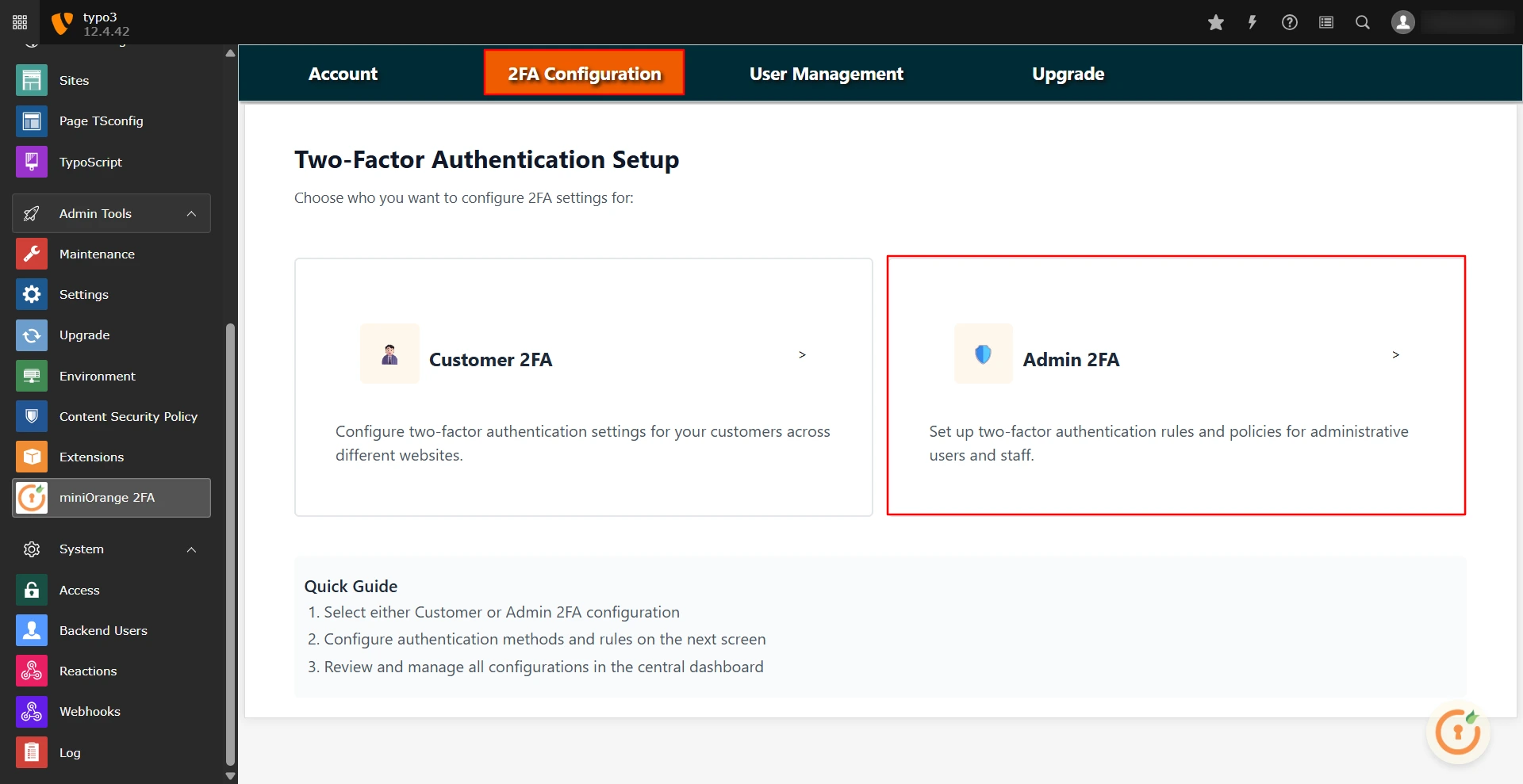 TYPO3 2FA - TYPO3 2 Two Factor Authentication - 2FA for TYPO3 - OTP over Email