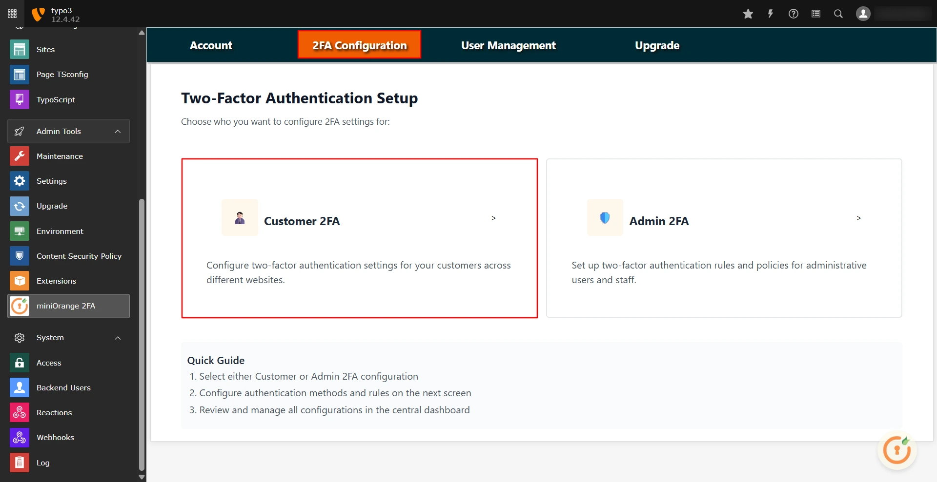 TYPO3 2FA -  Two Factor Authentication - 2FA for TYPO3 2FA - OTP over Email