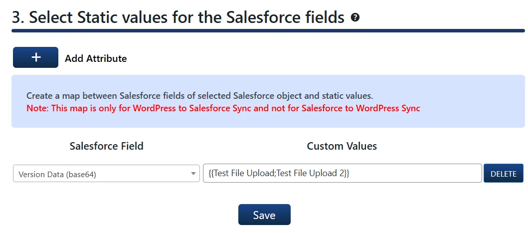 Configure Salesforce Sync with WordPress - VersionData Field