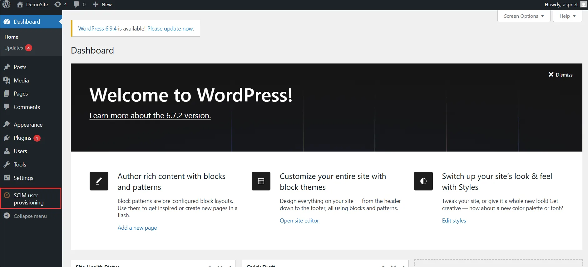 Wordpress SCIM User Provisioning Plugin