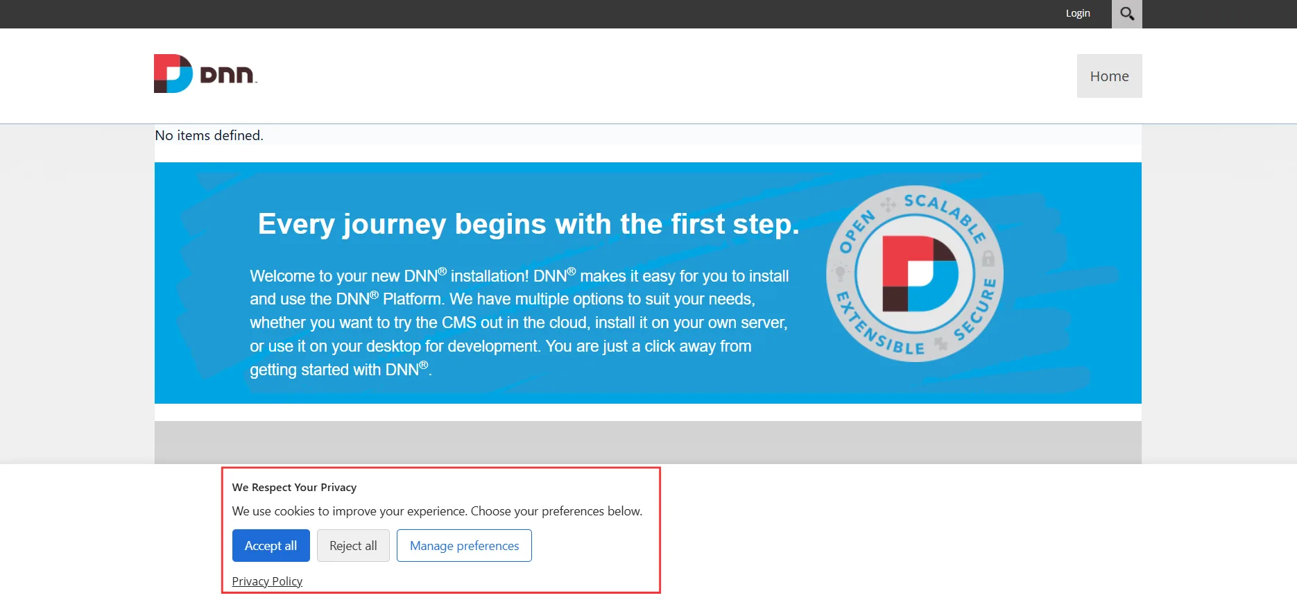 miniOrange DNN Privacy Compliance - Cookie consent banner