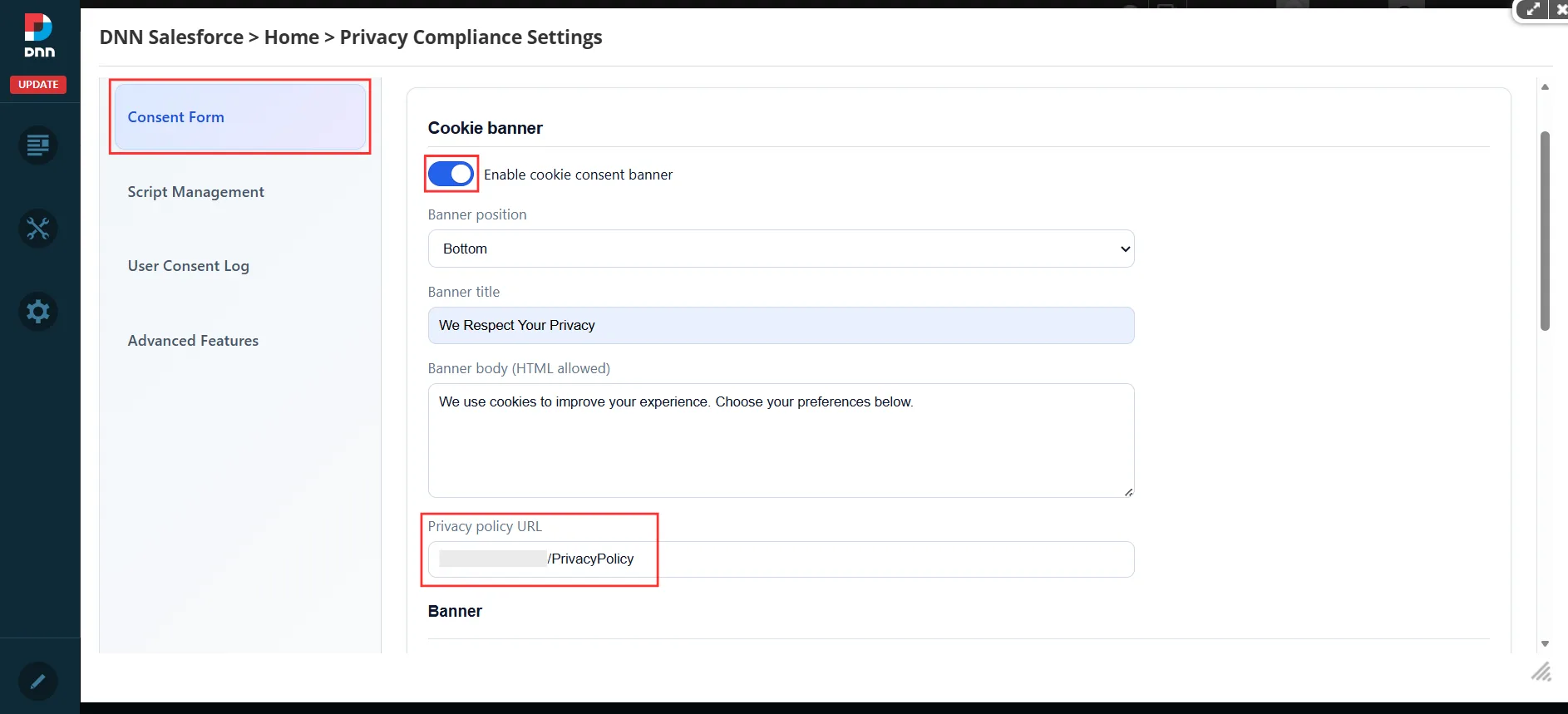 miniOrange DNN Privacy Compliance - Consent Form