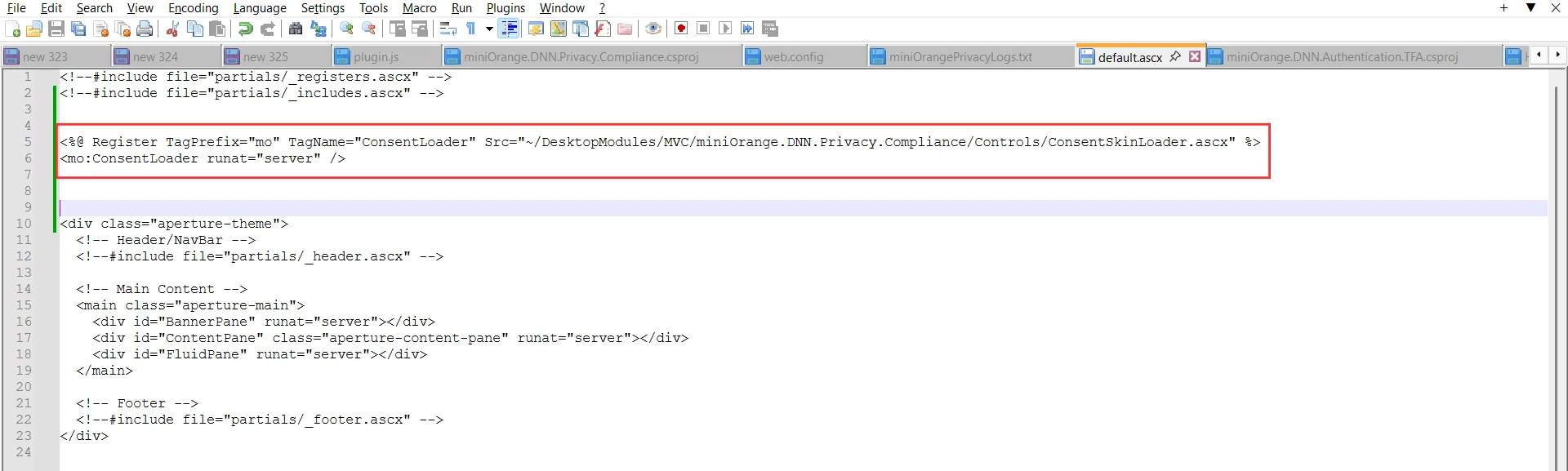 miniOrange DNN Privacy Compliance - cookie consent script