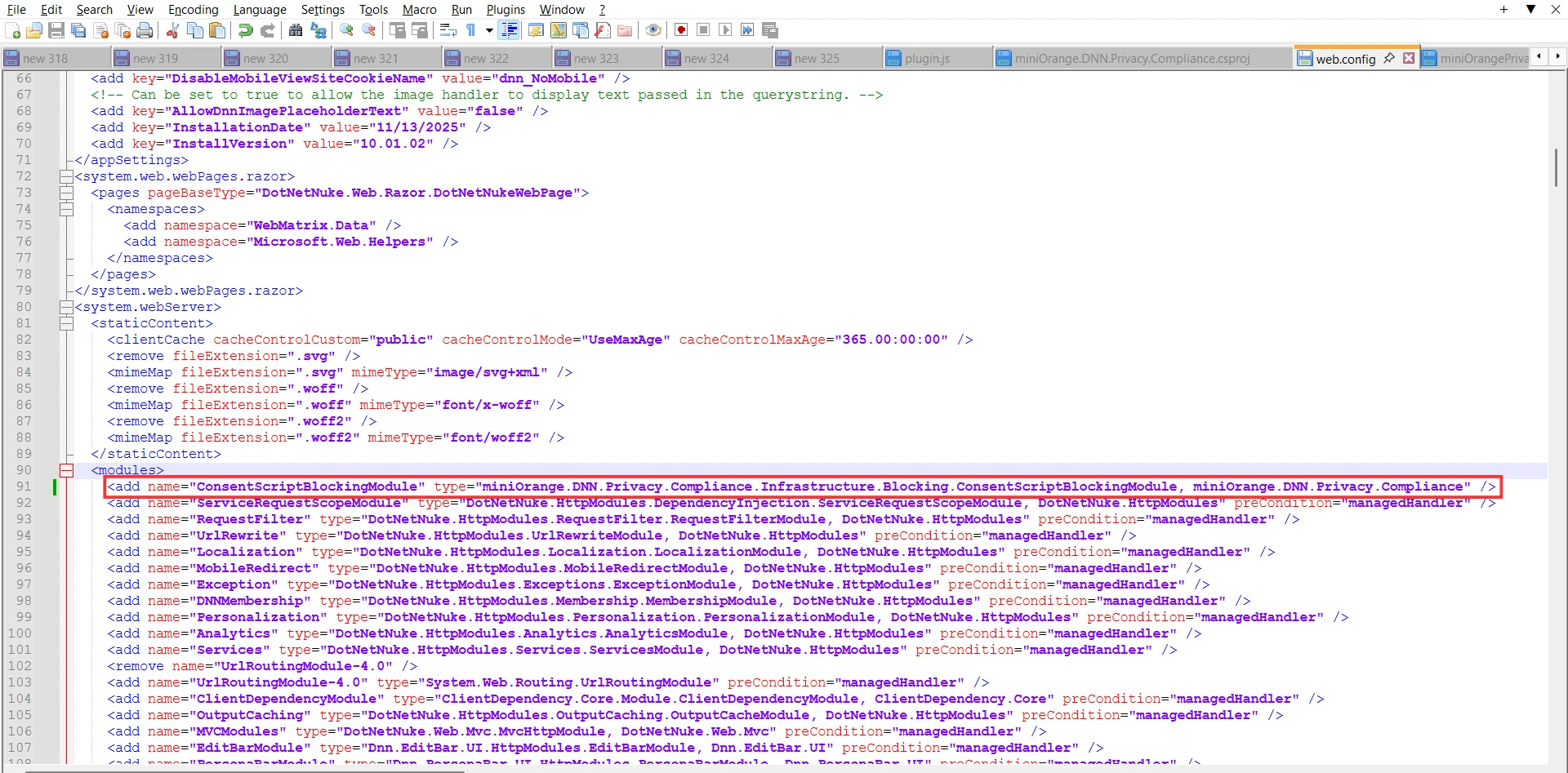 miniOrange DNN Privacy Compliance - HTTP Module