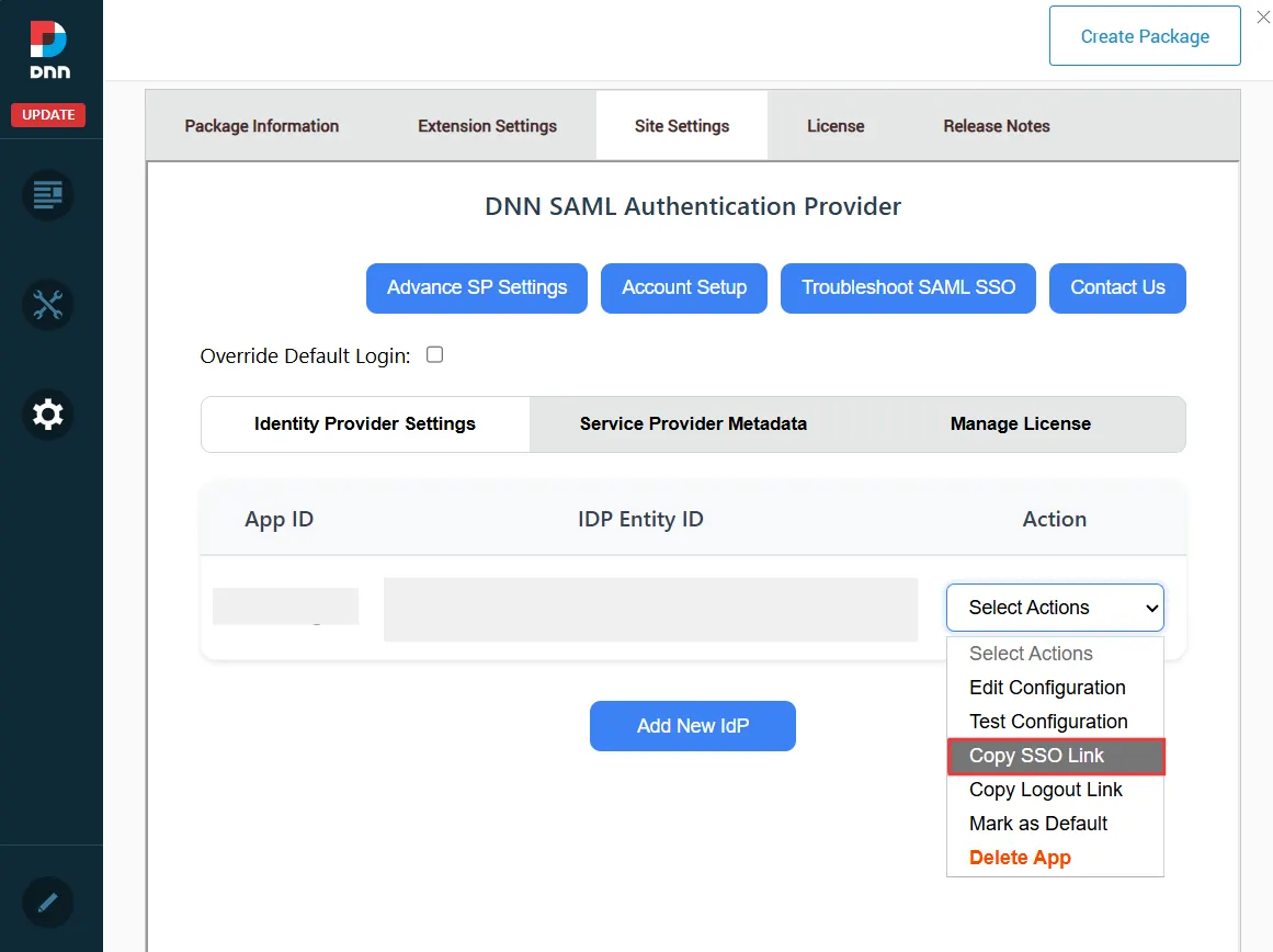 DNN SAML SSO - Copy SSO Link