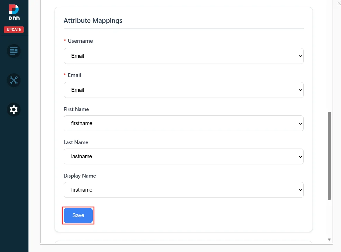 DNN SAML SSO Premium- Attribute Mapping