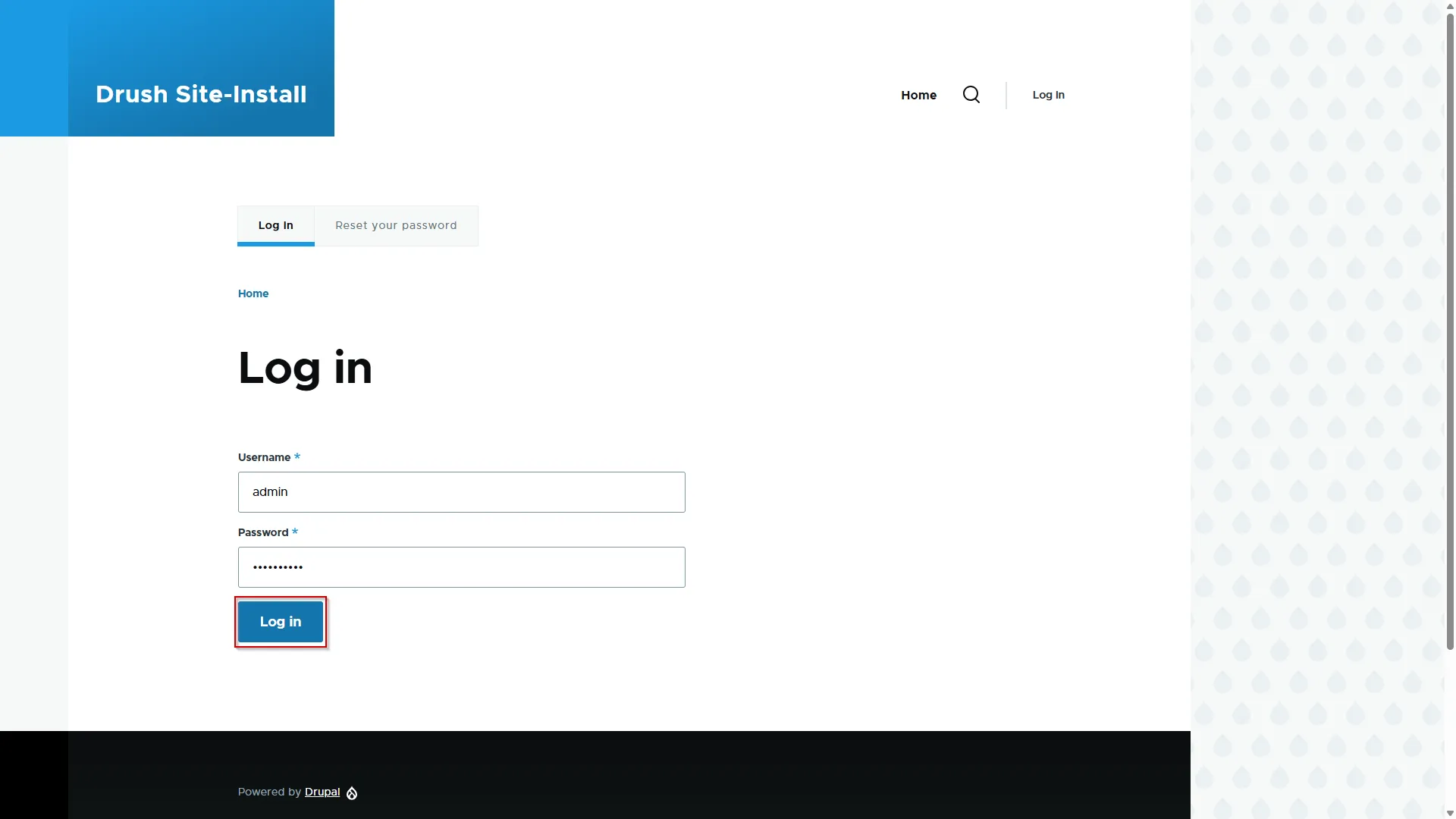 Drupal 2FA Grid Pattern - Login Page