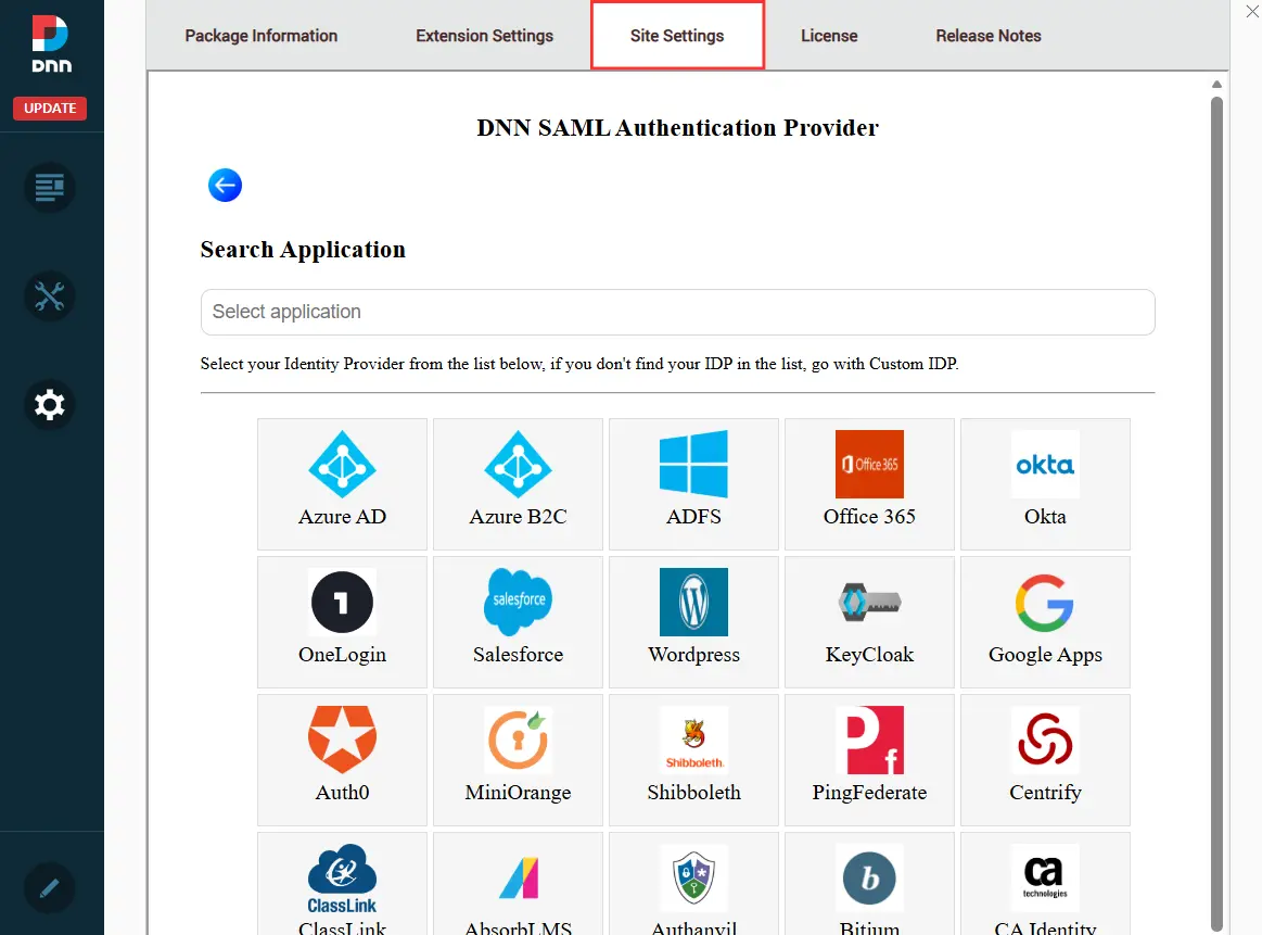 DNN SAML SSO - IdP List