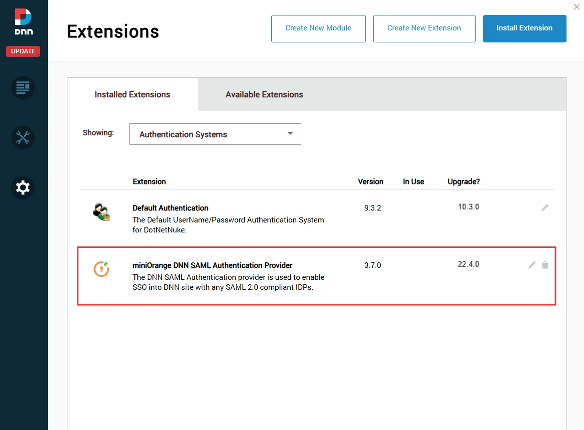 miniOrange DNN SAML Authentication Provider