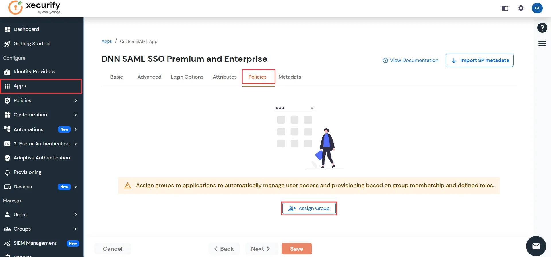 DNN SAML Single Sign-On (SSO) using miniOrange as IDP - Login Policy