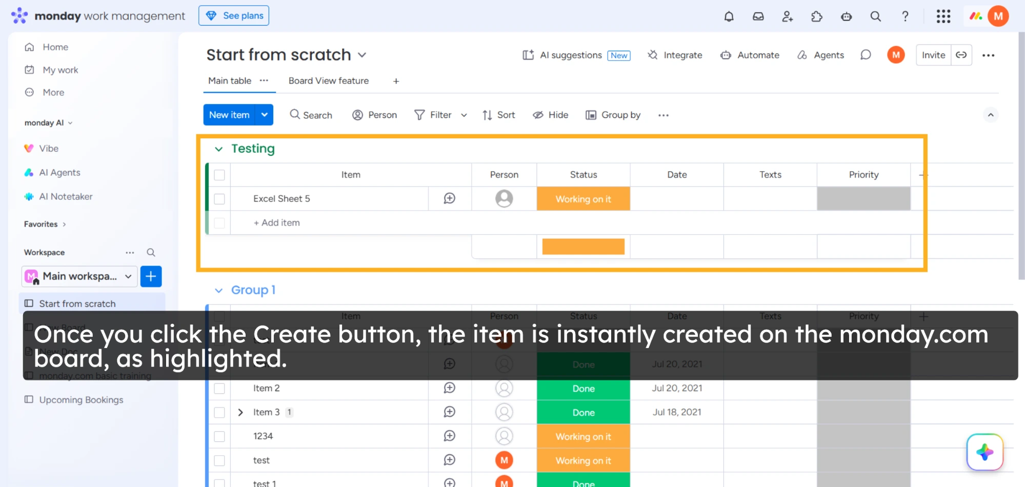 Create And Manage Board Items In Monday
