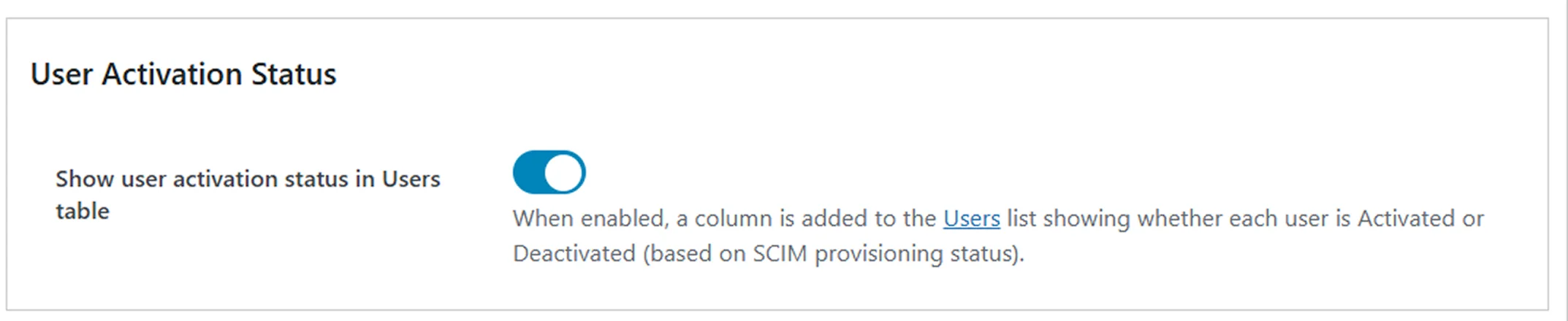 SCIM User Provisioning for WordPress | User Activation Status