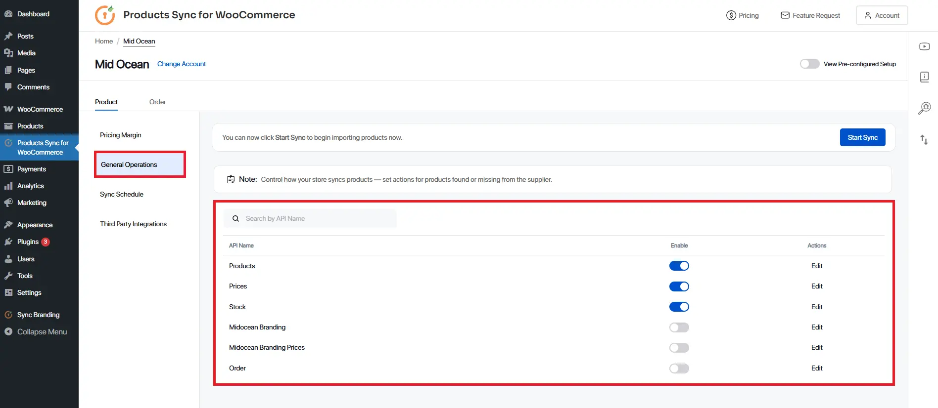 Save midocean connection after successful API verification
